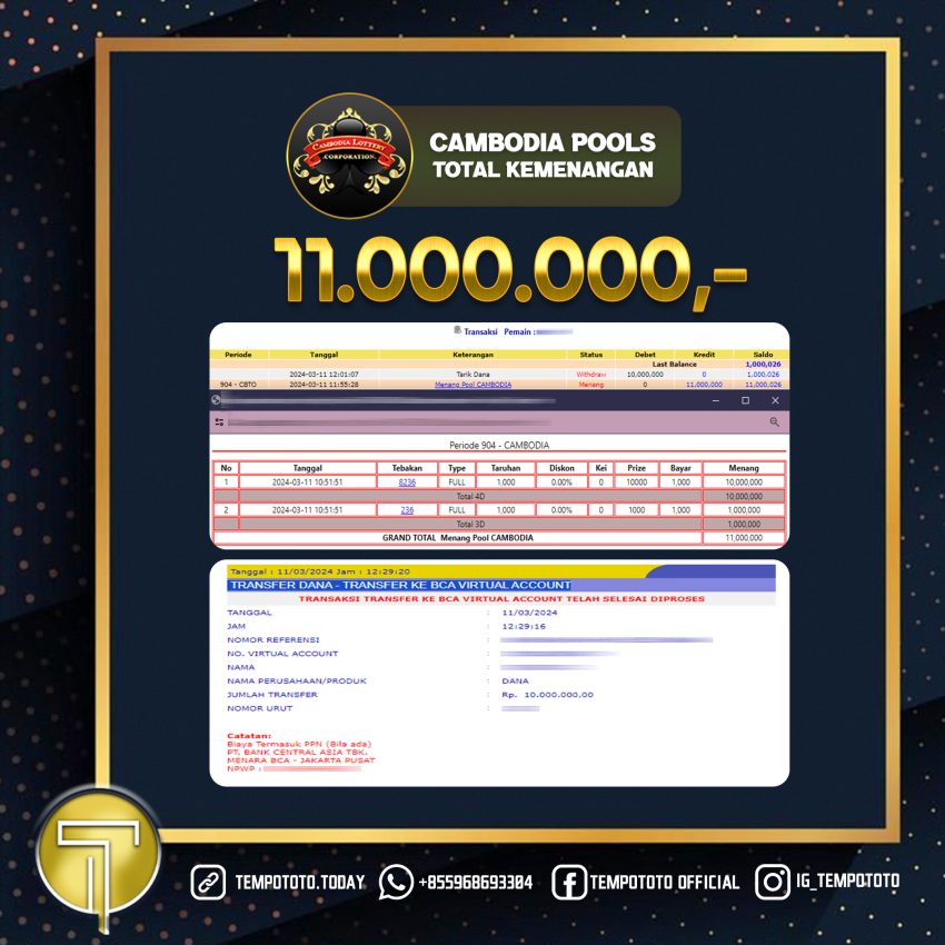 BUKTI JACKPOT TEMPOTOTO TOGEL