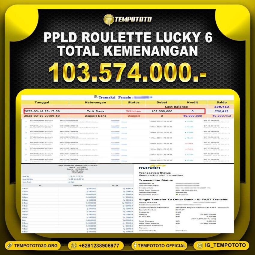 BUKTI JP TEMPOTOTO CASINO