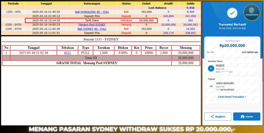 BUKTI JP TEMPOTOTO TOGEL
