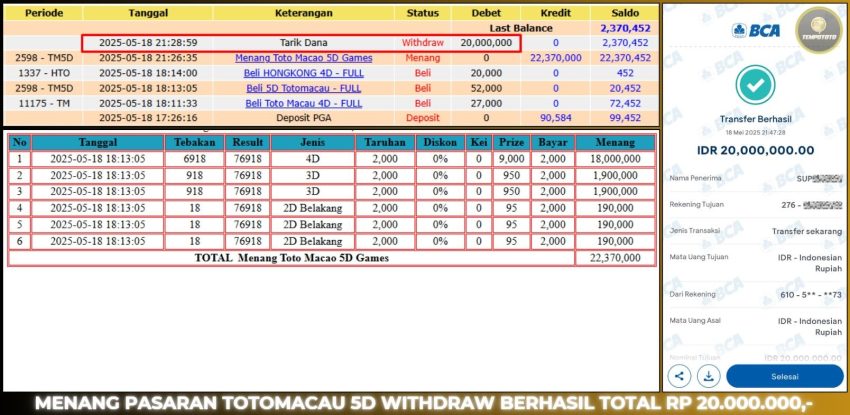 BUKTI JP TEMPOTOTO TOGEL