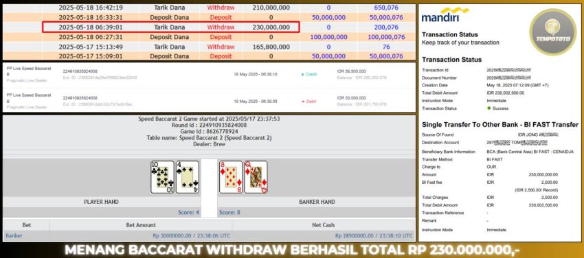 BUKTI JP LIVE CASINO TEMPOTOTO