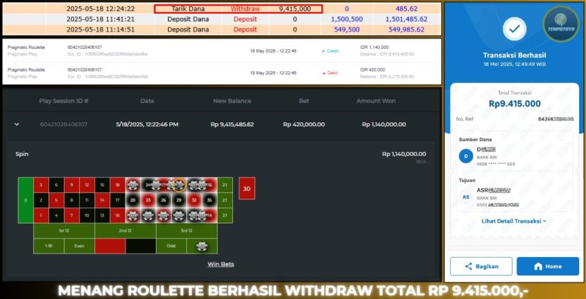 BUKTI JP LIVE CASINO TEMPOTOTO