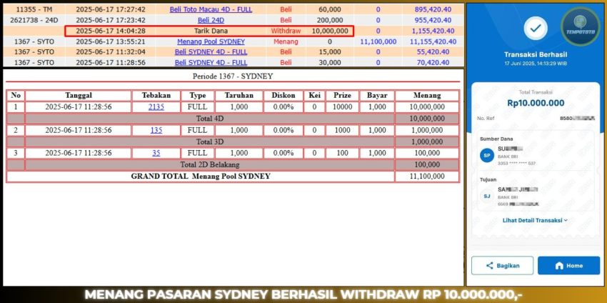 BUKTI JP TEMPOTOTO TOGEL