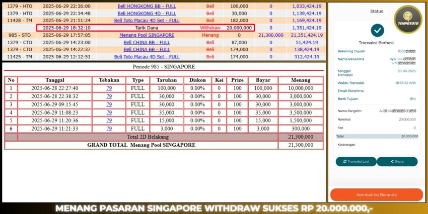 BUKTI JP TEMPOTOTO TOGEL