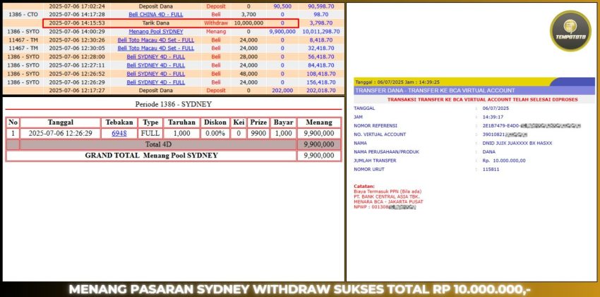 BUKTI JP TEMPOTOTO TOGEL