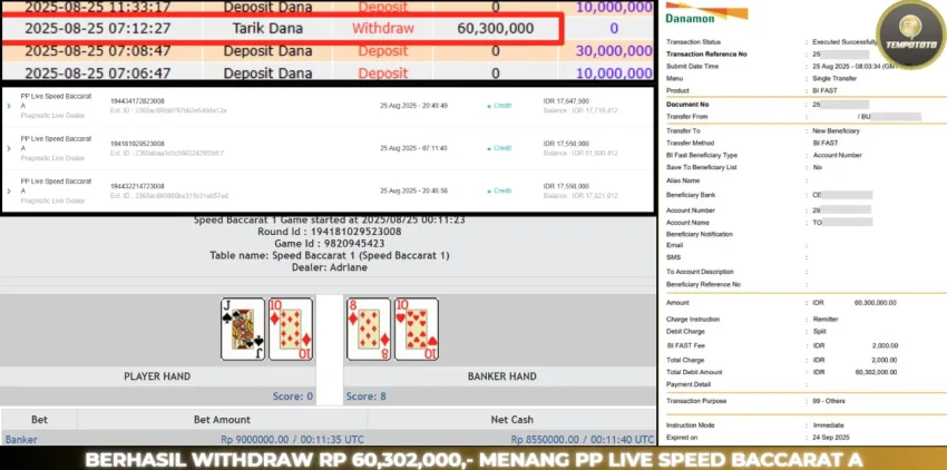 BUKTI JP LIVE CASINO TEMPOTOTO