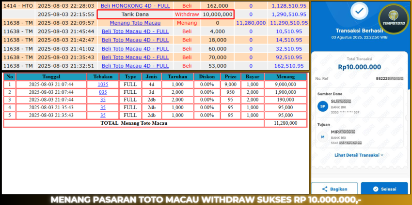 BUKTI JP TEMPOTOTO TOGEL