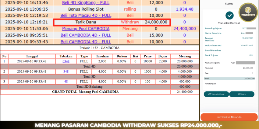 BUKTI JP TEMPOTOTO TOGEL