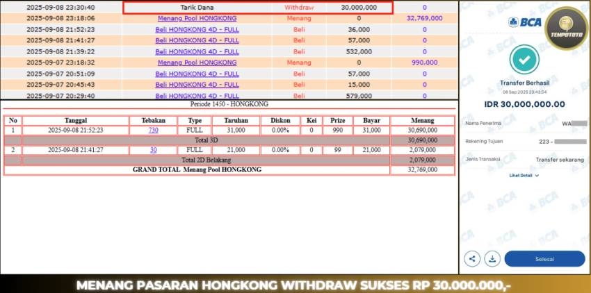 BUKTI JP TEMPOTOTO TOGEL