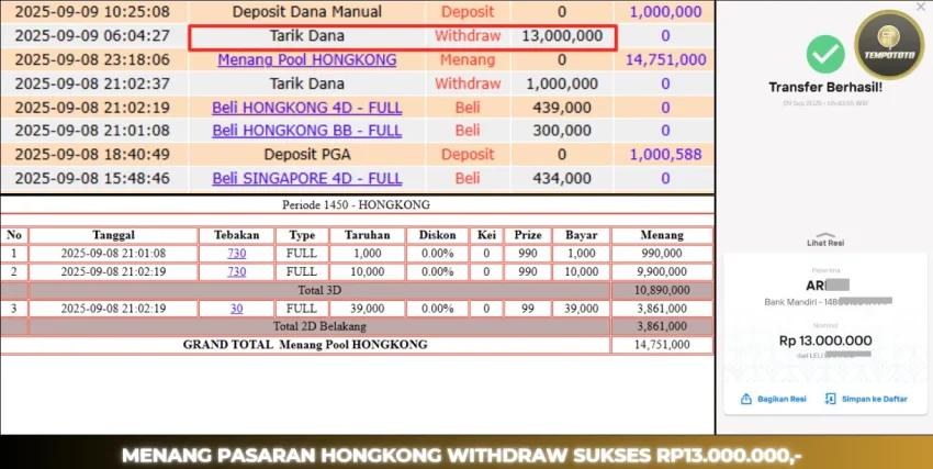 BUKTI JP TEMPOTOTO TOGEL