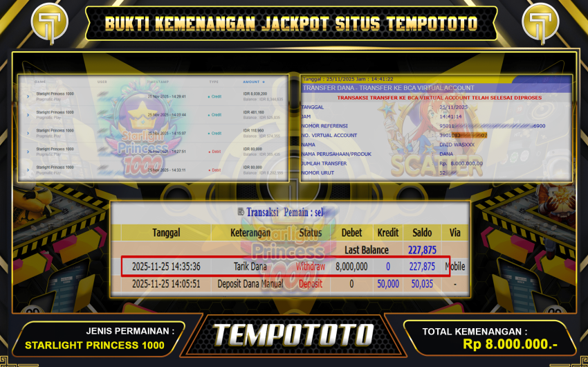 JACKPOT BESAR STARLIGHT PRINCESS