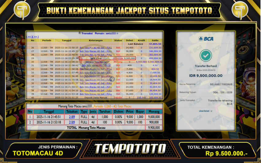 BUKTI MENANG TOGEL TOTOMACAU4D