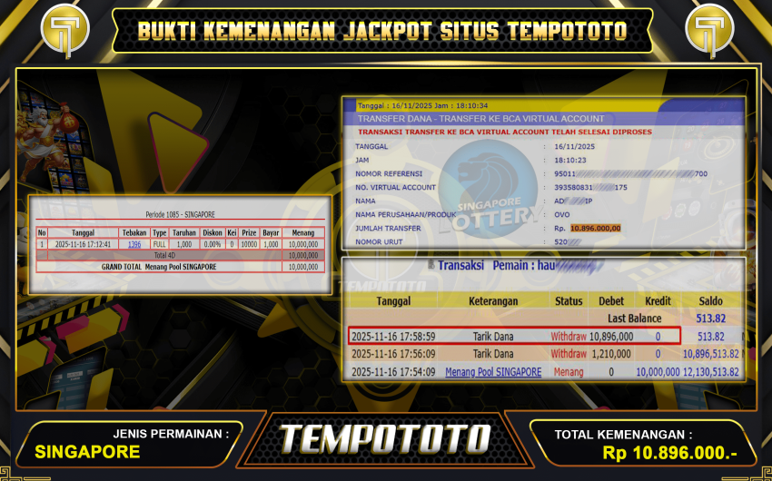 TOGEL SINGAPORE JACKPOT 10JT