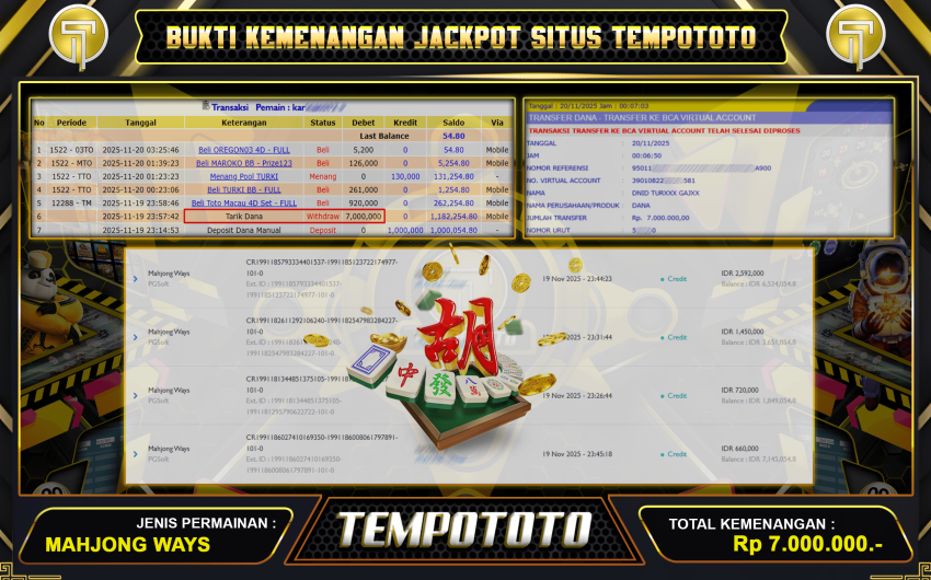 KEMENANGAN BESAR SLOT TEMPOTOTO