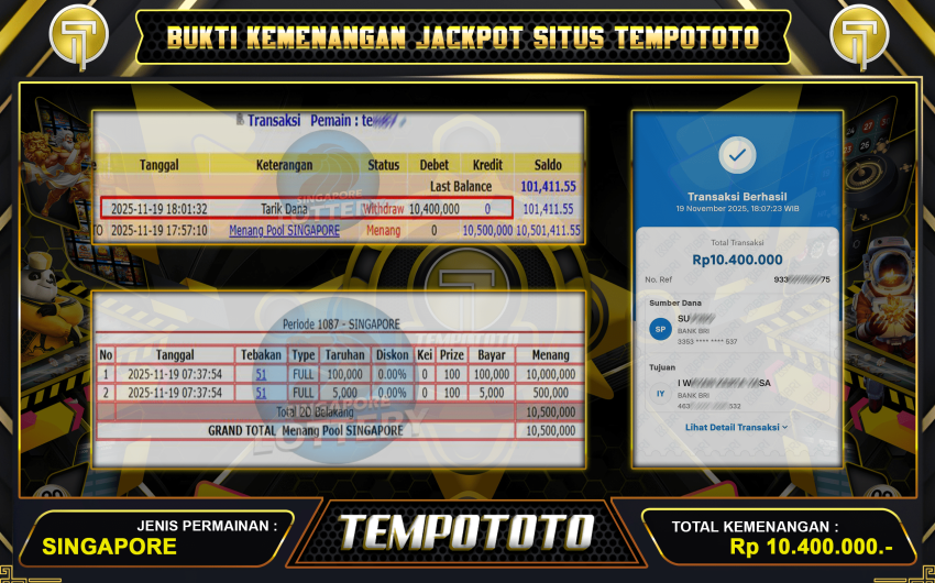 JACKPOT TOGEL DI TEMPOTOTO