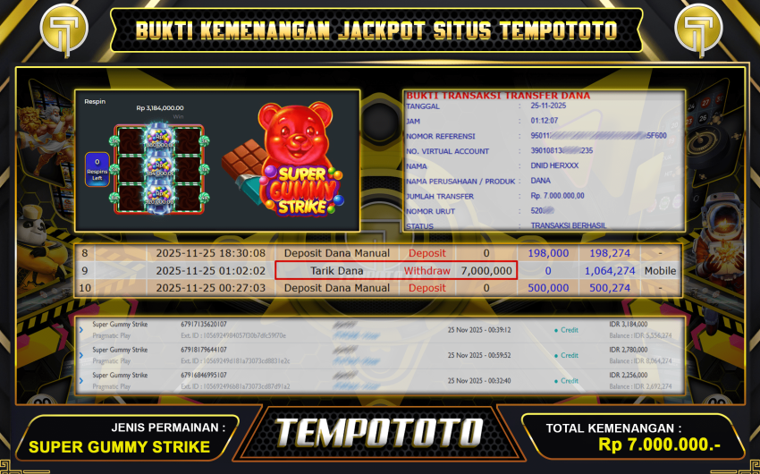 BUKTI GAME MENANG TEMPOTOTO
