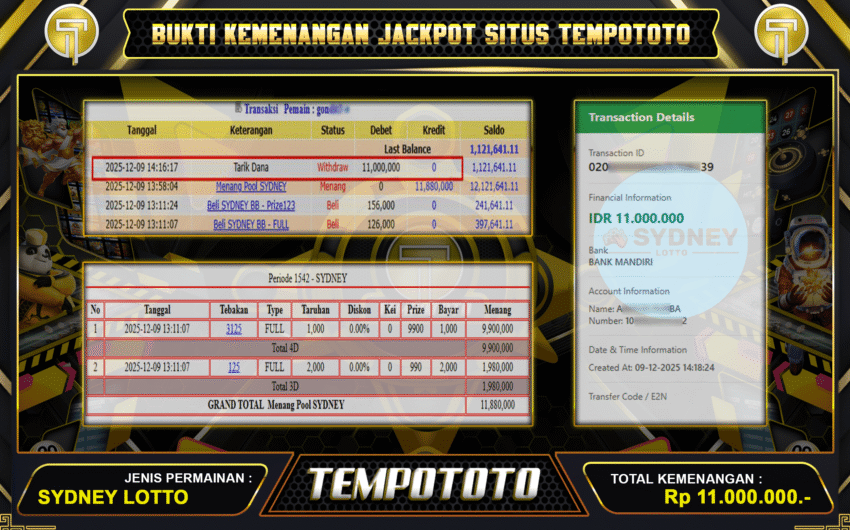 WD KEMENANGAN TOGEL TEMPOTOTO