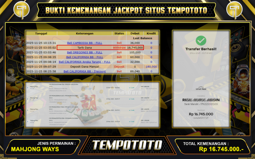 JACKPOT MAHJONG WAYS TEMPOTOTO