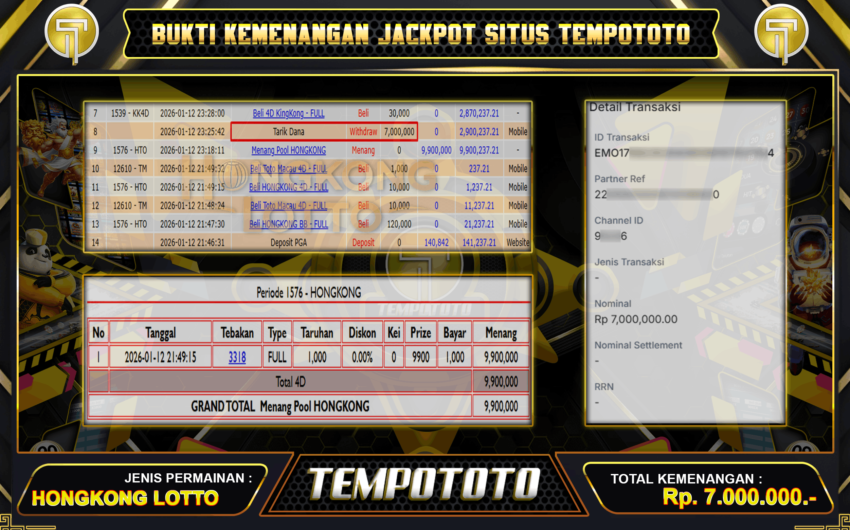 TIDAK KECEWA HONGKONG TEMPOTOTO